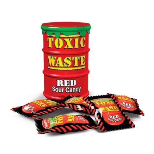 Toxic Waste Red Sour Candy Drum