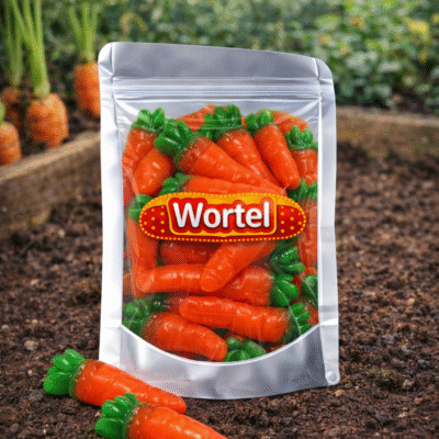 Jelly wortel snoep van Jake, Jelly carrots jake candy.