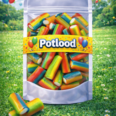 Dulce Plus gevulde regenboog potloodjes, gladde multicolour pencils met zachte witte vulling, Dulce Plus regenboog snoepstokjes zonder suikerlaag, fruitige potloodsnoepjes