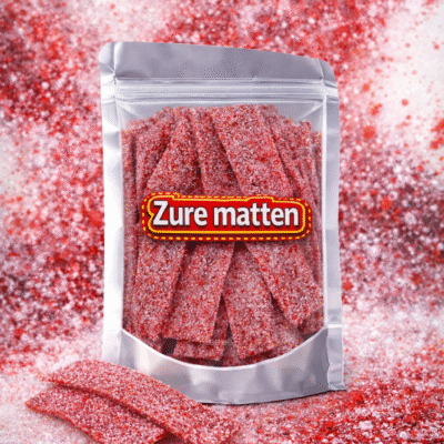Zure matten aardbei snoep van Pedro