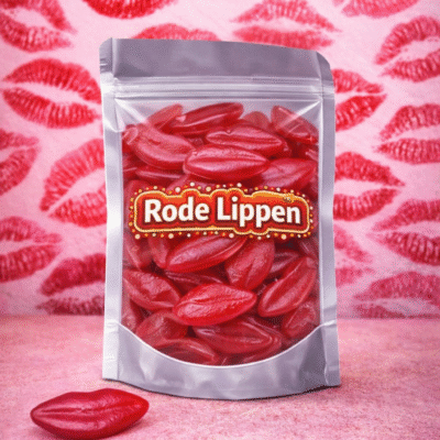 Rode lippen snoep van frisia, met aardbei smaak ook wel red hot lips genoemd. Snoepjes in vorm van rode lippen
