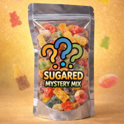 Mystery sugared snoepmix, een zak met gesuikerde snoepjes, gesuikerd snoepgoed