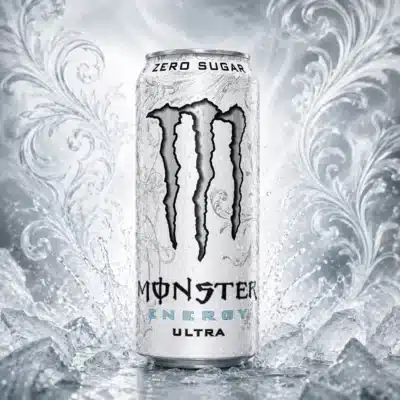 Monster ultra white zero sugar. Witte monster energie blikje zonder suiker.
